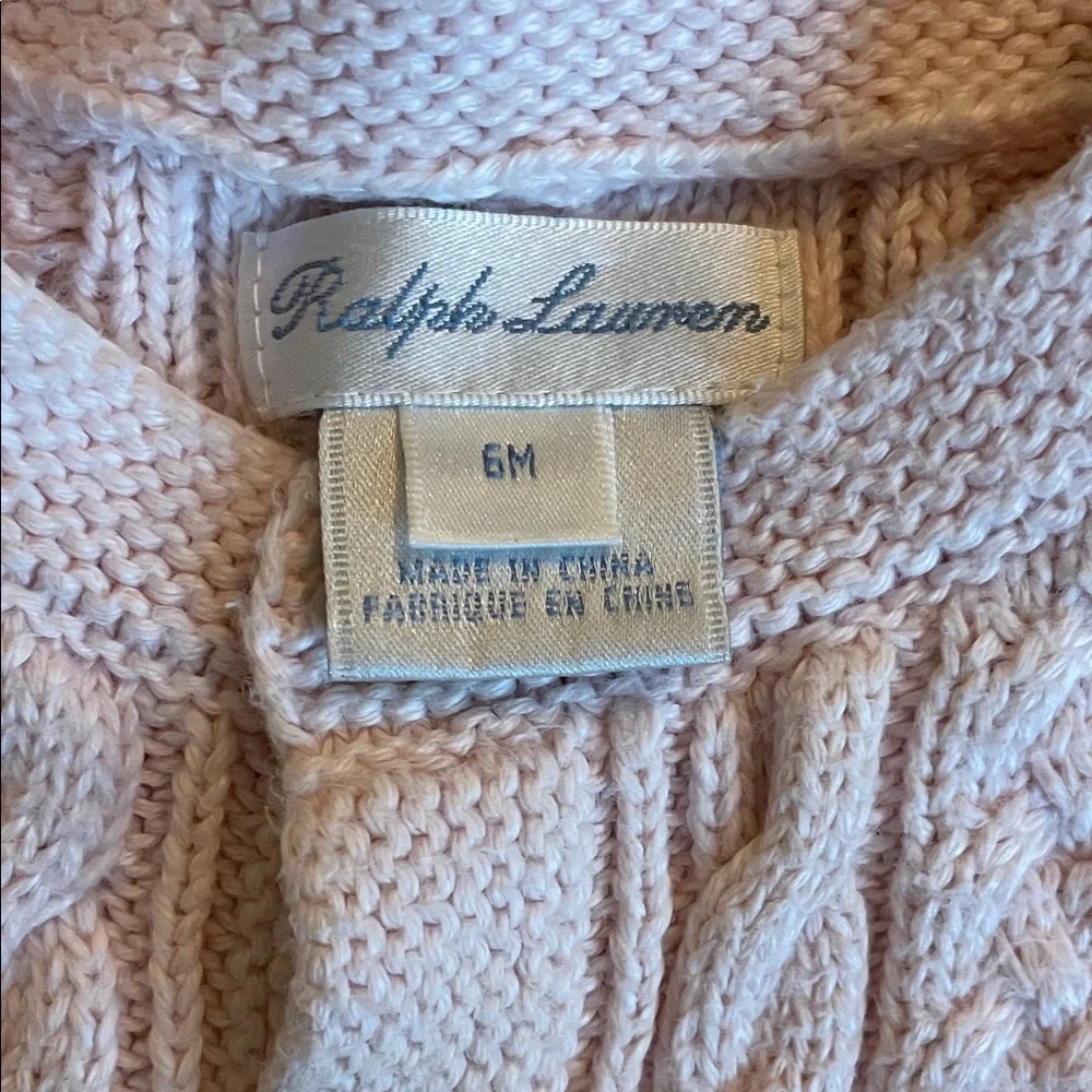 Ralph Lauren Pale Pink Cable Knit Cardigan